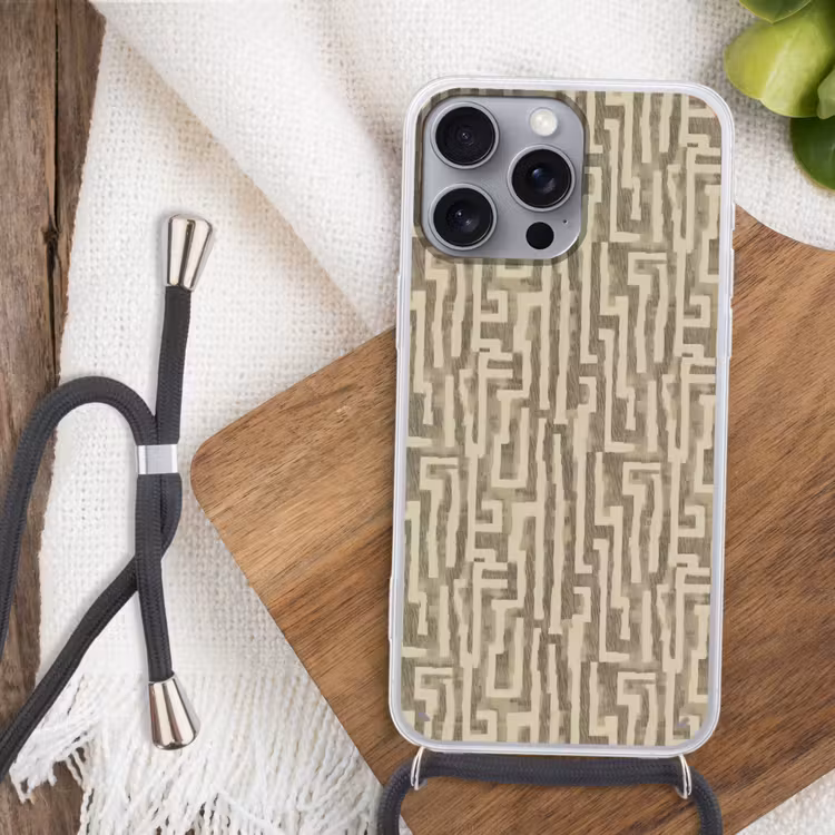 Abstract - Geometrisch - Groen Hoesje iPhone 16 Pro Max met koord klein 804 -sfeer4