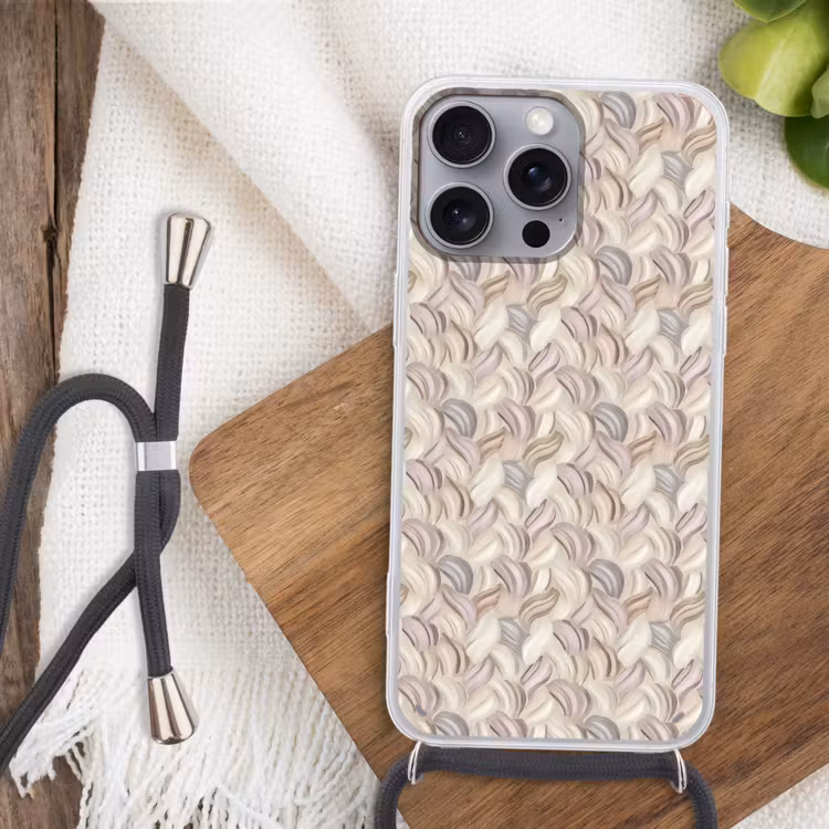 Abstract - Golvend - Pastel Hoesje iPhone 16 Pro Max met koord klein 804 -sfeer4