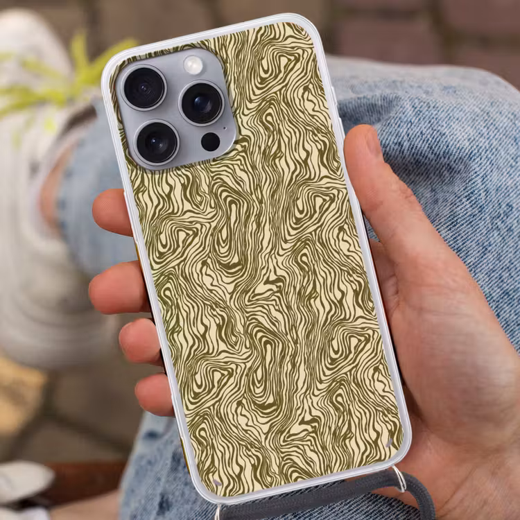 Abstract - Marmer - Groen Hoesje iPhone 16 Pro Max met koord klein 804 -sfeer3