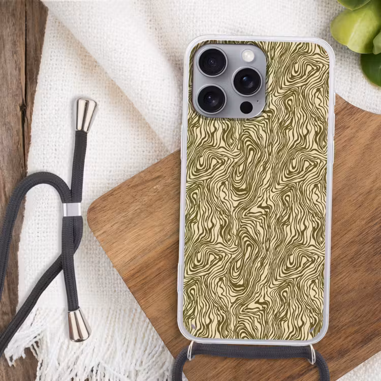 Abstract - Marmer - Groen Hoesje iPhone 16 Pro Max met koord klein 804 -sfeer4