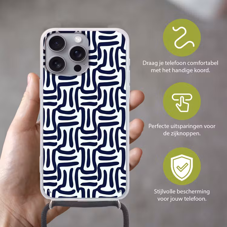 Abstract - Modern - Blauw Hoesje iPhone 16 Pro Max met koord klein 804 -sfeer2_NL