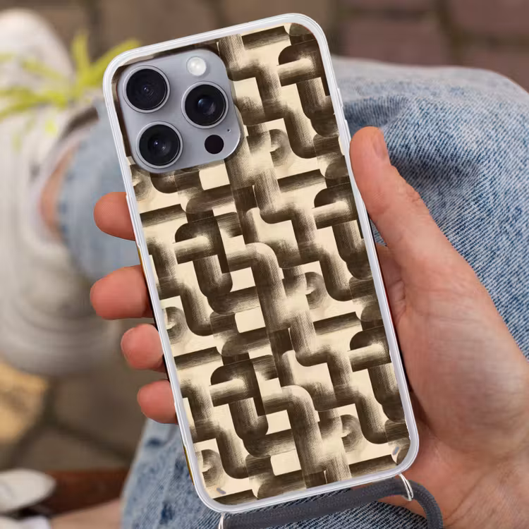 Abstract - Retro - Zwart Hoesje iPhone 16 Pro Max met koord klein 804 -sfeer3