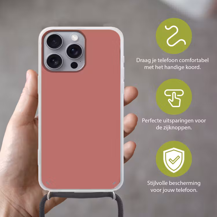 Ancient - Rose - Roze Hoesje iPhone 16 Pro Max met koord klein 804 -sfeer2_NL