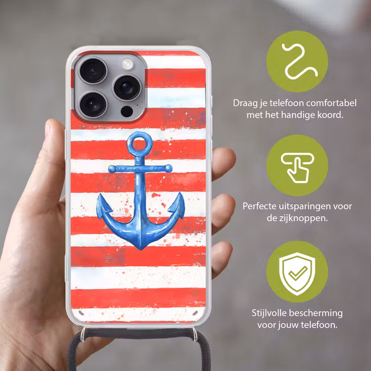 Anker - Verfspatten - Rood - Blauw Hoesje iPhone 16 Pro Max met koord klein -sfeer2_NL