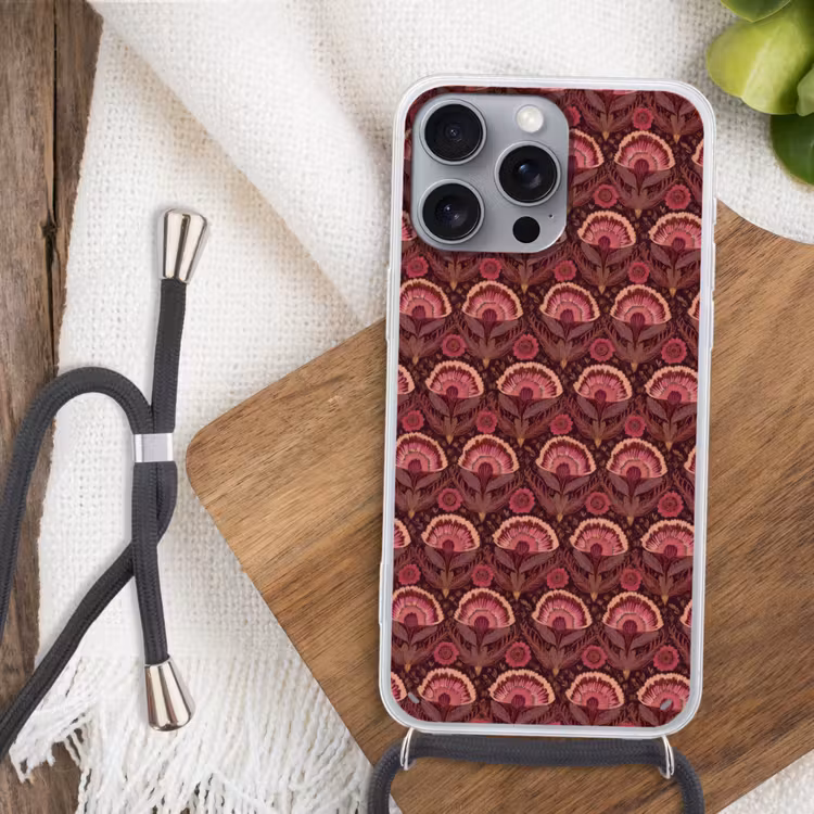 Antiek - Bloemen - Kleurrijk Hoesje iPhone 16 Pro Max met koord klein 804 -sfeer4