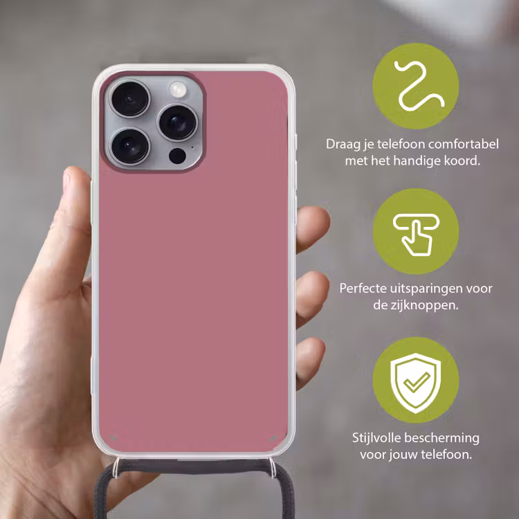 Antique - Mauve - Roze Hoesje iPhone 16 Pro Max met koord klein 804 -sfeer2_NL