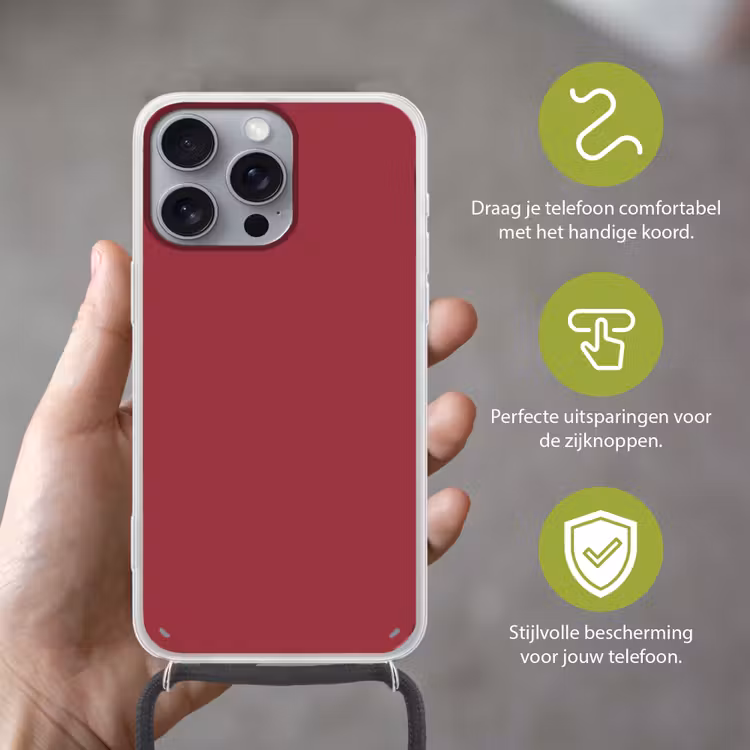 Antique - Ruby - Rood Hoesje iPhone 16 Pro Max met koord klein 804 -sfeer2_NL