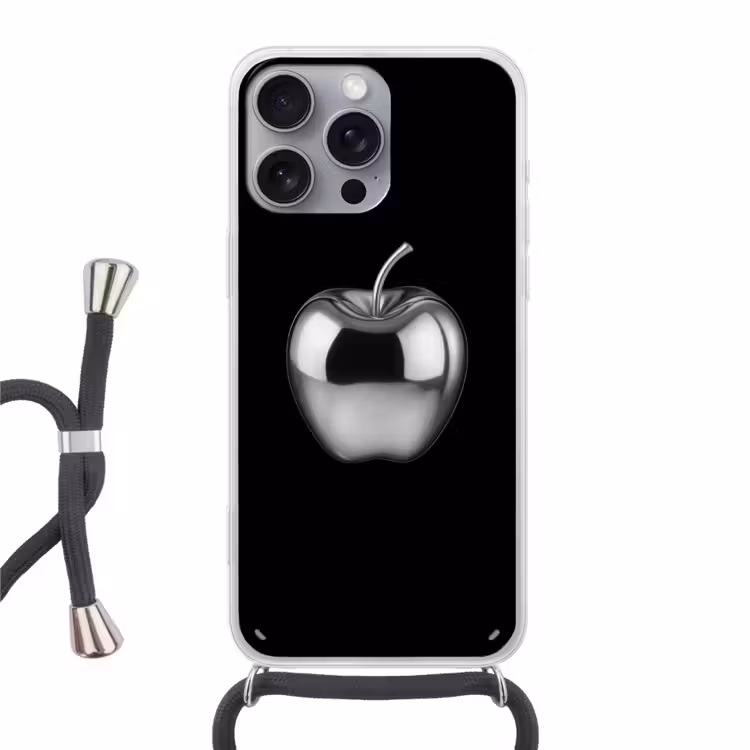 Appel - Metallic - Symmetrisch Hoesje iPhone 16 Pro Max met koord klein -3d