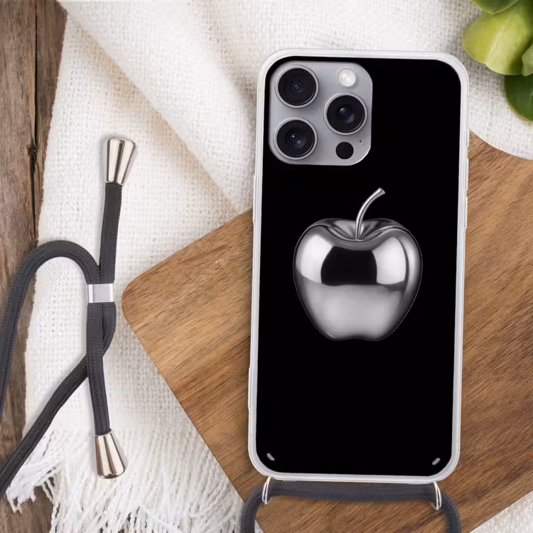 Appel - Metallic - Symmetrisch Hoesje iPhone 16 Pro Max met koord klein -sfeer4