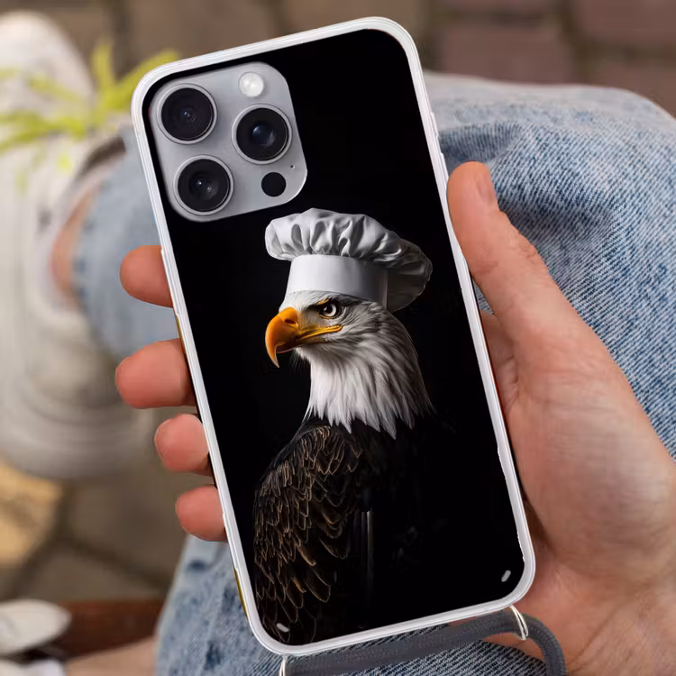 Arend -Amerika - Koksmuts - Vogel - Stoer Hoesje iPhone 16 Pro Max met koord klein -sfeer3