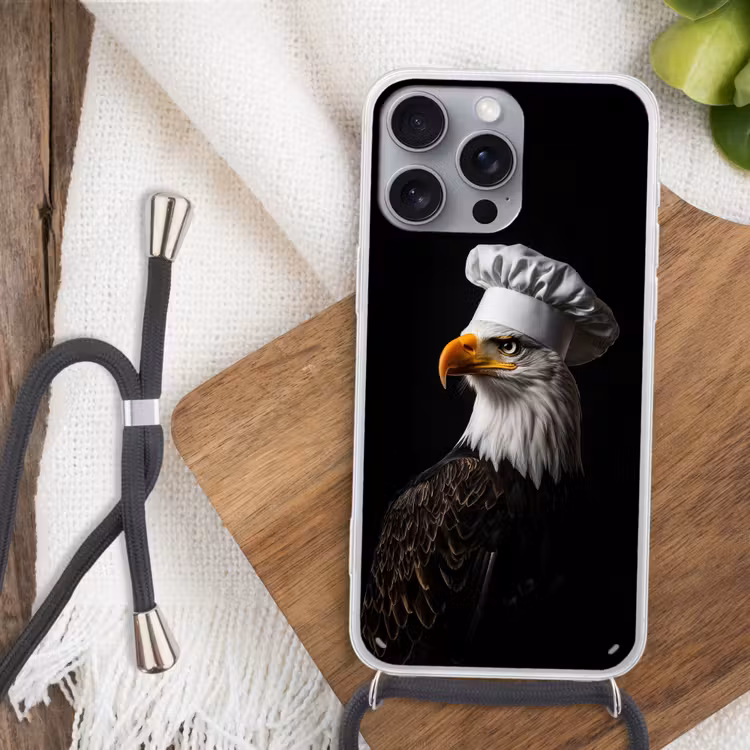Arend -Amerika - Koksmuts - Vogel - Stoer Hoesje iPhone 16 Pro Max met koord klein -sfeer4