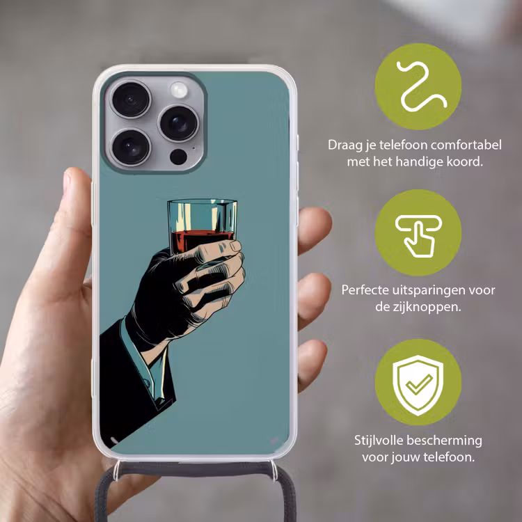 Arm - Glas - Pak - Blauw Hoesje iPhone 16 Pro Max met koord klein -sfeer2_NL