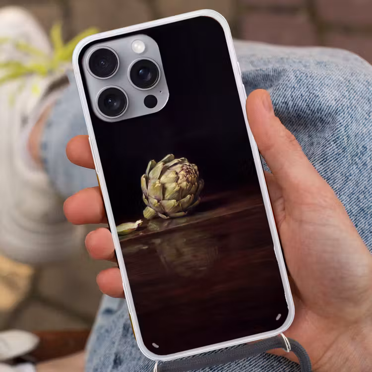 Telefoonhoesje met koord - Artichok - Eten - Klassiek - Artichok - Eten - Klassiek Hoesje iPhone 16 Pro Max met koord klein