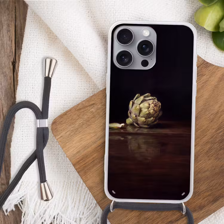 Telefoonhoesje met koord - Artichok - Eten - Klassiek - Artichok - Eten - Klassiek Hoesje iPhone 16 Pro Max met koord klein