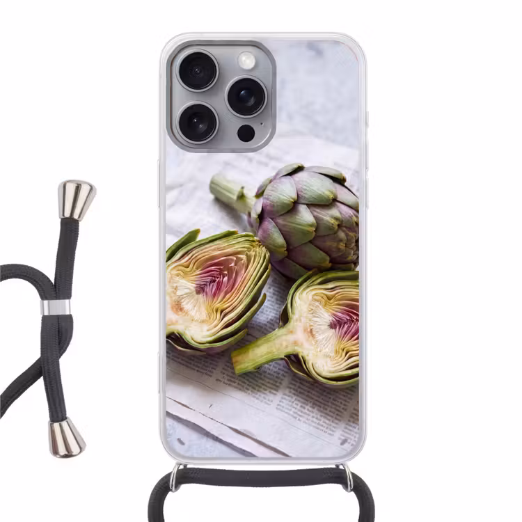 Telefoonhoesje met koord - Artisjok - Doorgesneden - Eten - Artisjok - Doorgesneden - Eten Hoesje iPhone 16 Pro Max met koord klein