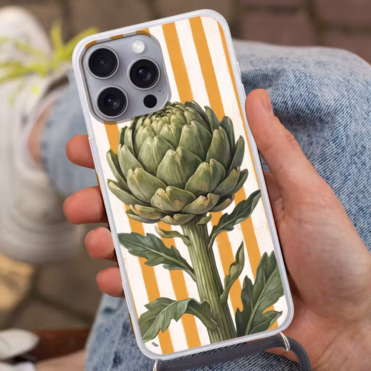 Telefoonhoesje met koord - Artisjok - Modern - Groente - Artisjok - Modern - Groente Hoesje iPhone 16 Pro Max met koord klein