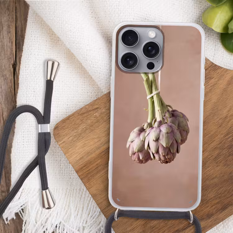 Telefoonhoesje met koord - Artisjokken - Hangend - Groenten - Artisjokken - Hangend - Groenten Hoesje iPhone 16 Pro Max met koord klein