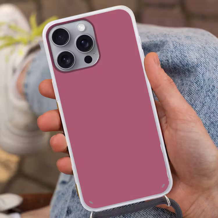 Berry - Roze -Pink Hoesje iPhone 16 Pro Max met koord klein 804 -sfeer3