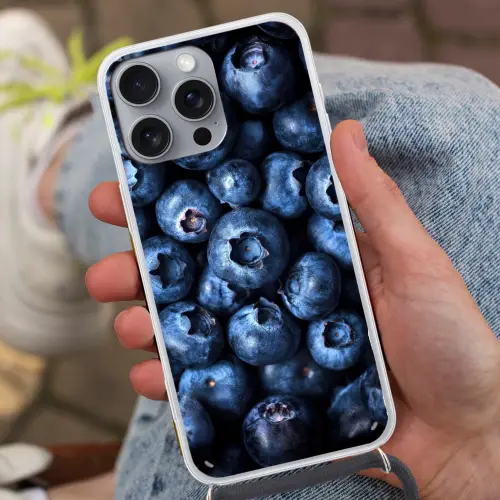 Bessen - Blauw - Fruit Hoesje iPhone 16 Pro Max met koord klein -sfeer3