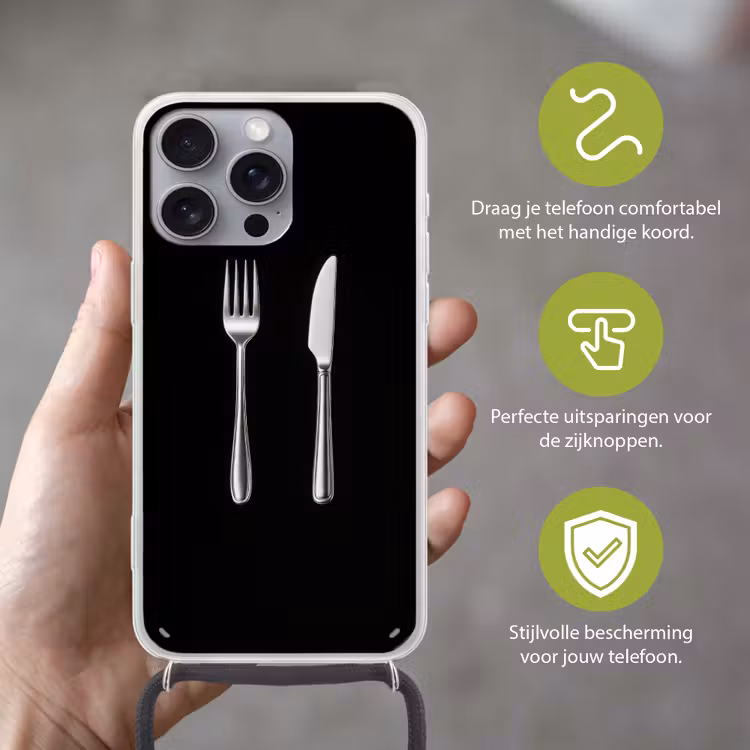 Bestek - Klassiek - Elegant Hoesje iPhone 16 Pro Max met koord klein -sfeer2_NL