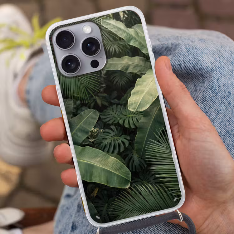 Bladeren - Groen - Tropisch - Natuur Hoesje iPhone 16 Pro Max met koord klein -sfeer3