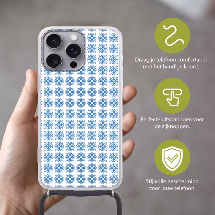 Zee - Sfeer - Blauw - Wit Hoesje iPhone 16 Pro Max met koord klein 804 -sfeer2_NL