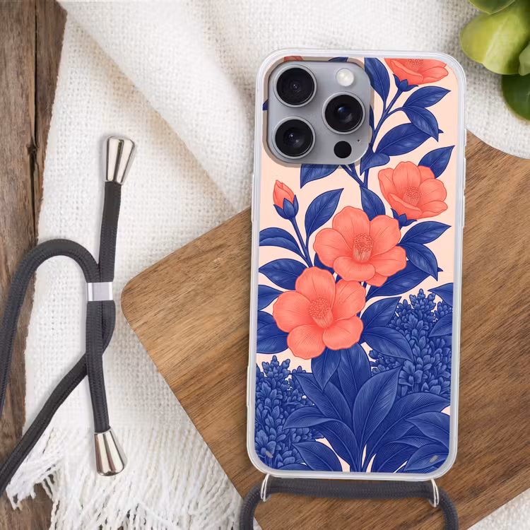 Telefoonhoesje met koord - Bloemen - Bladeren - Botanisch — 3