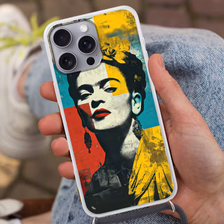 Bloemen - Felle kleuren - Grafisch - Modern Hoesje iPhone 16 Pro Max met koord klein -sfeer3