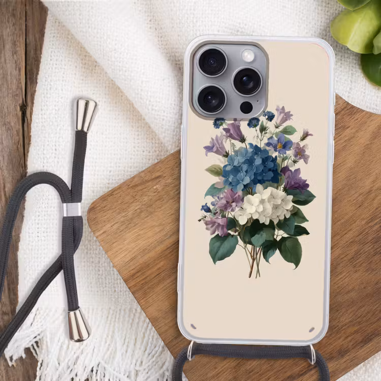 Bloemen - Gedetailleerd - Rust - Realistisch Hoesje iPhone 16 Pro Max met koord klein -sfeer4