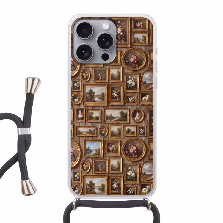 Bloemen - Rozen - Klassiek - Vaas - Kleurrijk Hoesje iPhone 16 Pro Max met koord klein -3d
