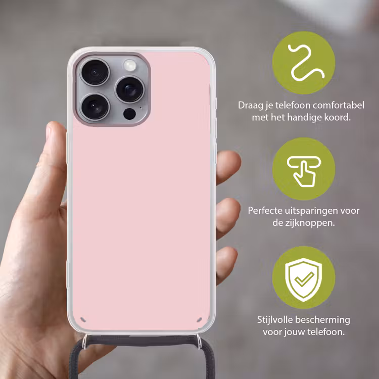 Blush - Pink - Roze Hoesje iPhone 16 Pro Max met koord klein 804 -sfeer2_NL
