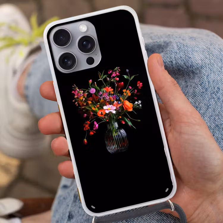 Boeket - Veldbloemen - Vaas Hoesje iPhone 16 Pro Max met koord klein -sfeer3