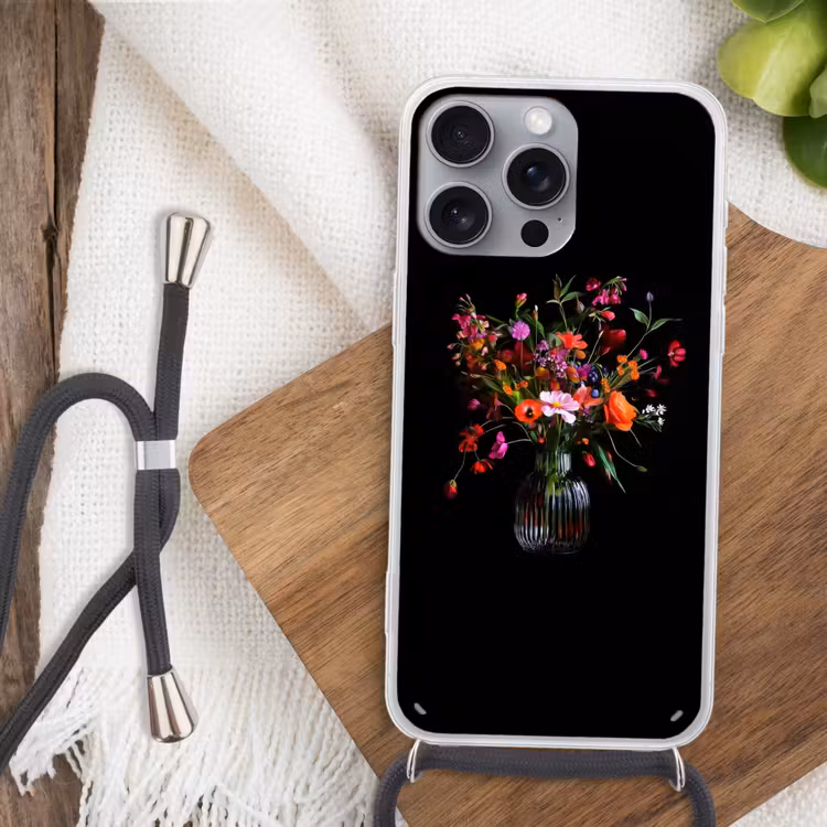 Boeket - Veldbloemen - Vaas Hoesje iPhone 16 Pro Max met koord klein -sfeer4