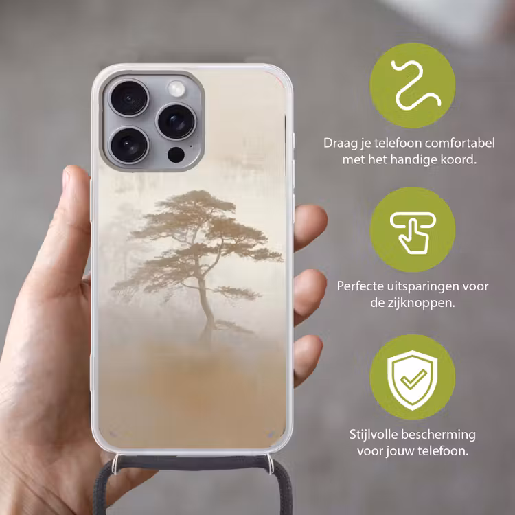 Boom - Oosterse stijl - Landschap Hoesje iPhone 16 Pro Max met koord klein -sfeer2_NL