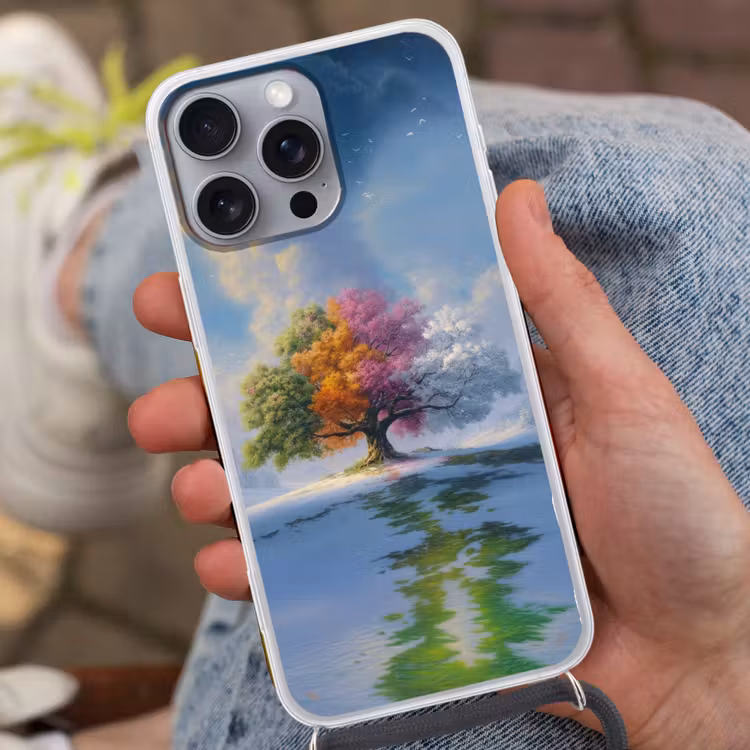 Boom - Seizoenen - Winter - Landschap Hoesje iPhone 16 Pro Max met koord klein -sfeer3