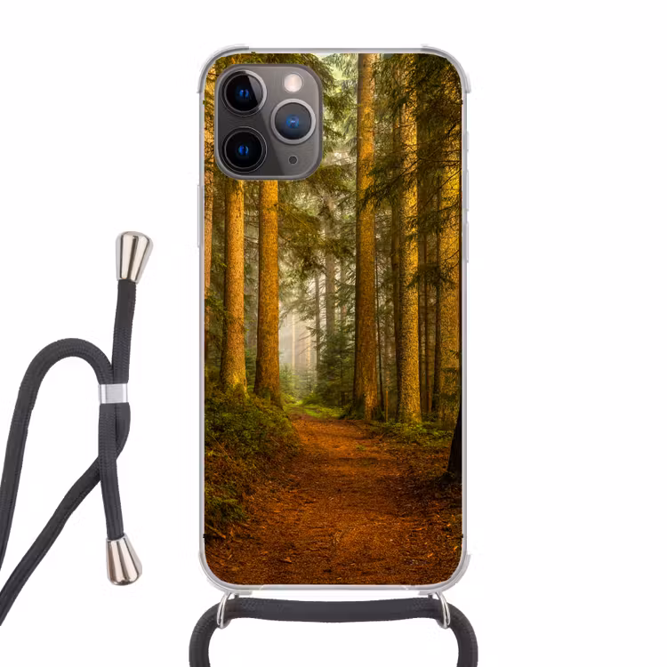 Bos - Natuur - Bomen - Landschap Hoesje iPhone 12 Pro met koord klein -3d