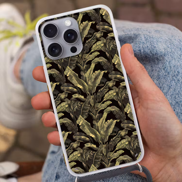 Botanisch - Bladeren - Groen Hoesje iPhone 16 Pro Max met koord klein 804 -sfeer3