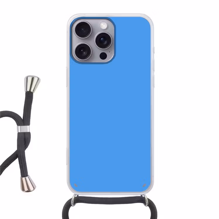 Bright - Azure - Blauw Hoesje iPhone 16 Pro Max met koord klein 804 -3d