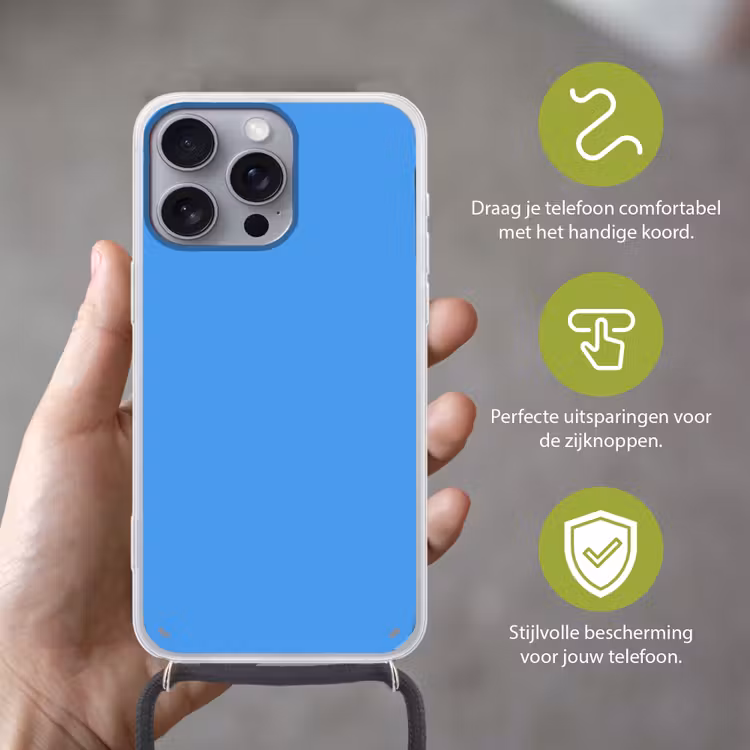 Bright - Azure - Blauw Hoesje iPhone 16 Pro Max met koord klein 804 -sfeer2_NL