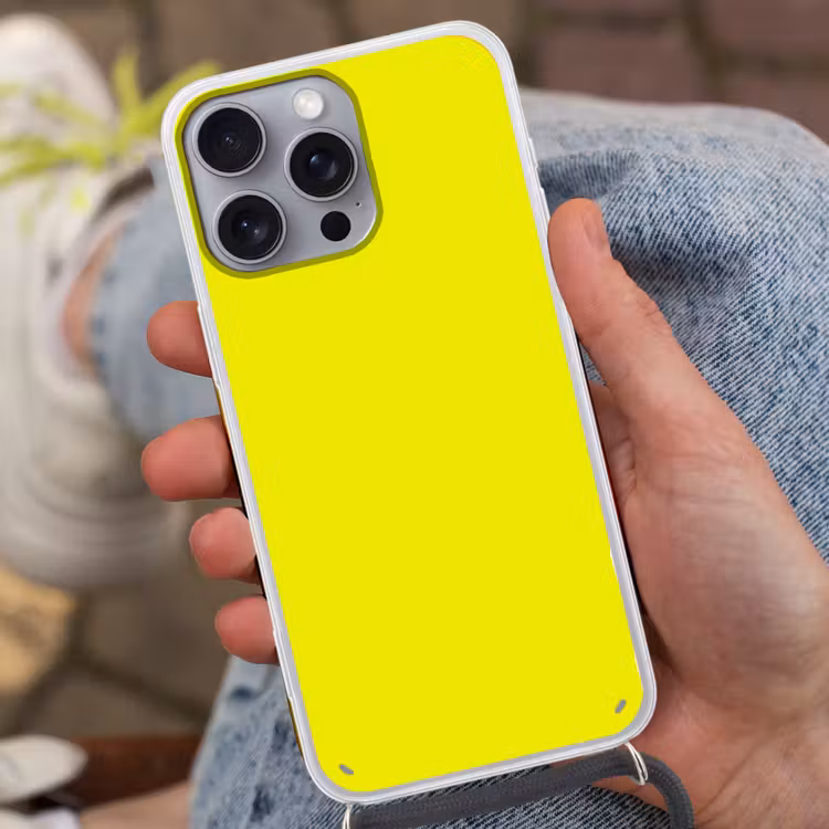 Bright - Canary - Geel Hoesje iPhone 16 Pro Max met koord klein 804 -sfeer3