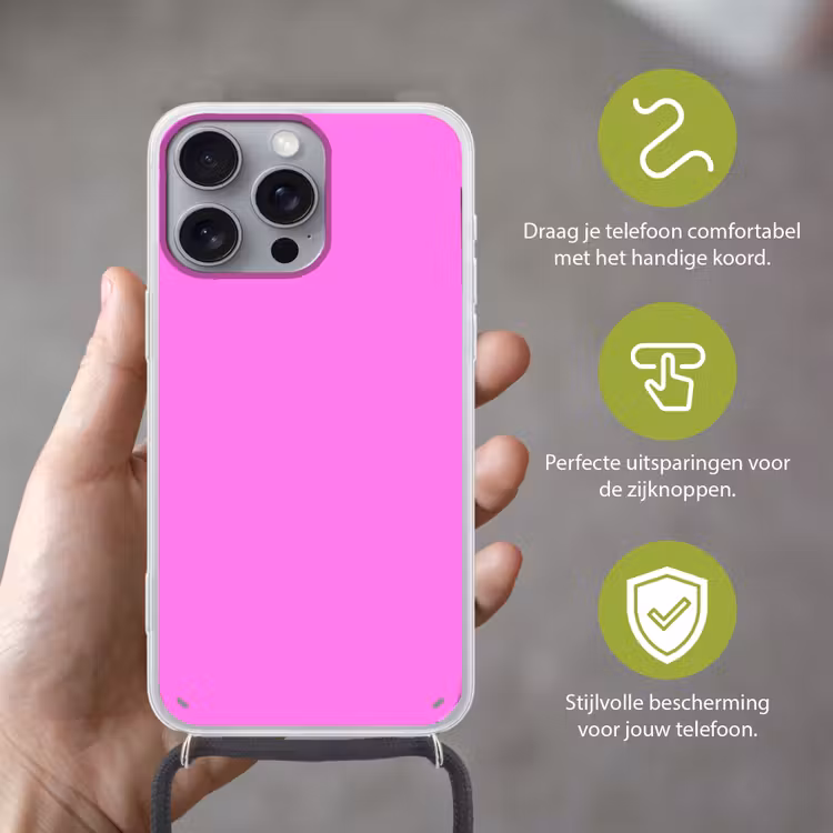 Bright - Orchid - Roze Hoesje iPhone 16 Pro Max met koord klein 804 -sfeer2_NL