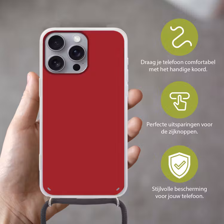 Burgundy - Wine - Rood Hoesje iPhone 16 Pro Max met koord klein 804 -sfeer2_NL