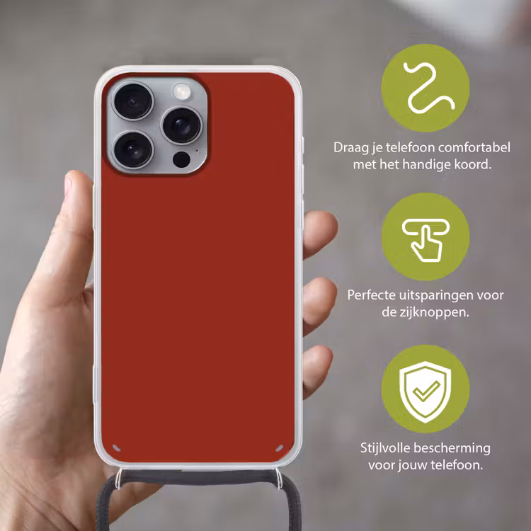 Burnt - Copper - Rood Hoesje iPhone 16 Pro Max met koord klein 804 -sfeer2_NL