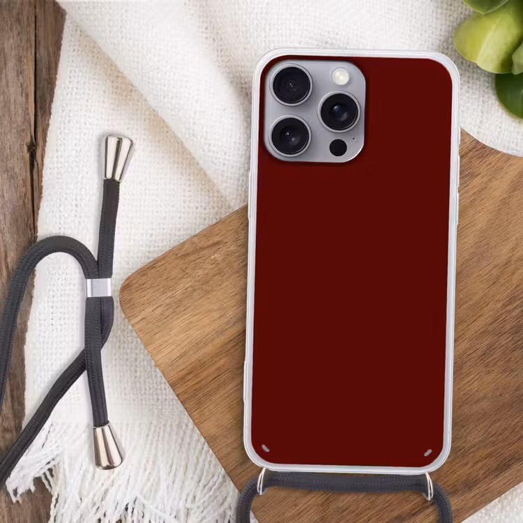 Burnt - Mahogany - Rood Hoesje iPhone 16 Pro Max met koord klein 804 -sfeer4