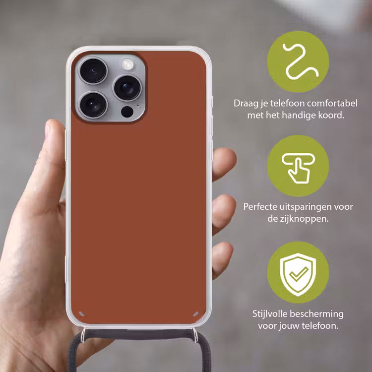 Burnt - Mahogany - Terracotta Hoesje iPhone 16 Pro Max met koord klein 804 -sfeer2_NL