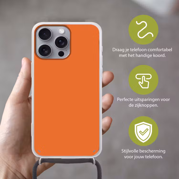 Burnt - Sienna - Oranje Hoesje iPhone 16 Pro Max met koord klein 804 -sfeer2_NL