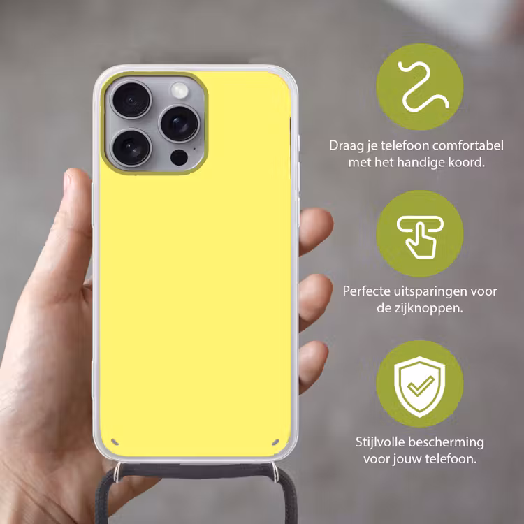 Buttery - Beige - Geel Hoesje iPhone 16 Pro Max met koord klein 804 -sfeer2_NL
