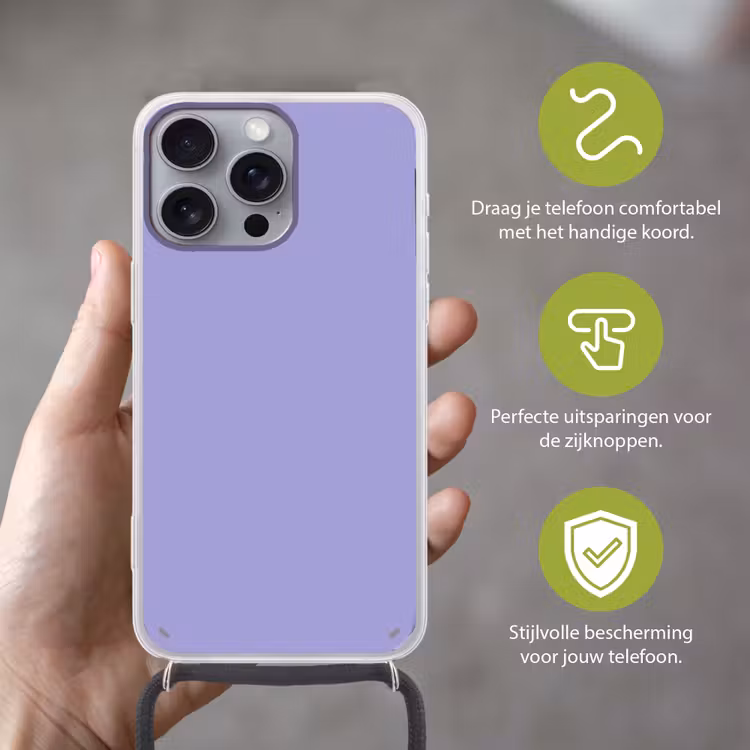 Ceil - Paars - Lila Hoesje iPhone 16 Pro Max met koord klein 804 -sfeer2_NL