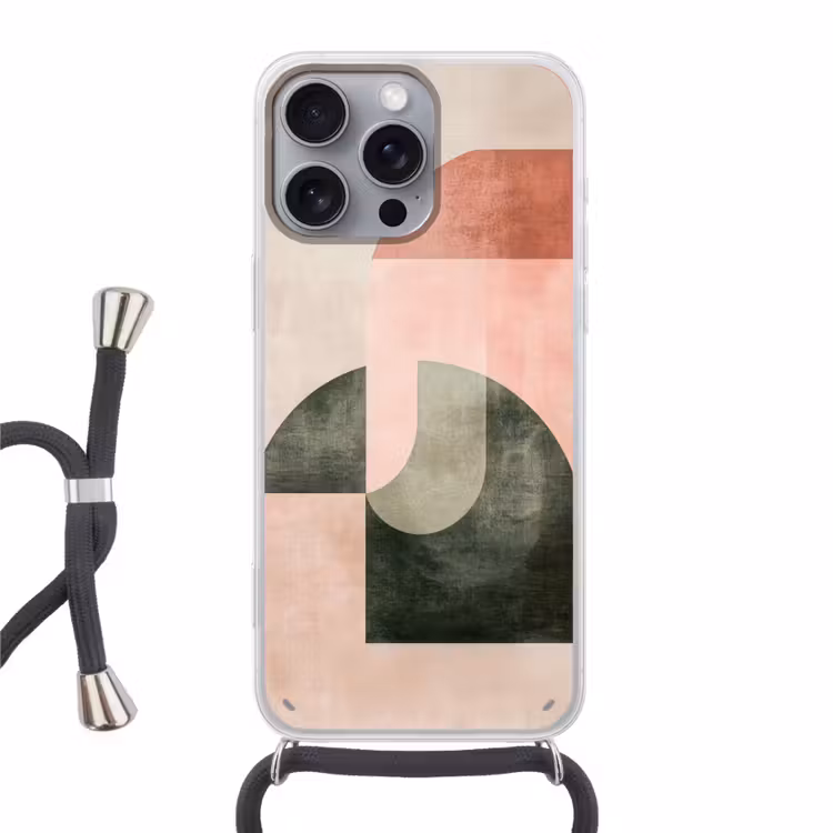 Cirkel - Abstract - Roze Hoesje iPhone 16 Pro Max met koord klein -3d