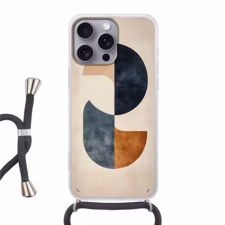 Cirkels - Abstract - Kleurrijk Hoesje iPhone 16 Pro Max met koord klein -3d